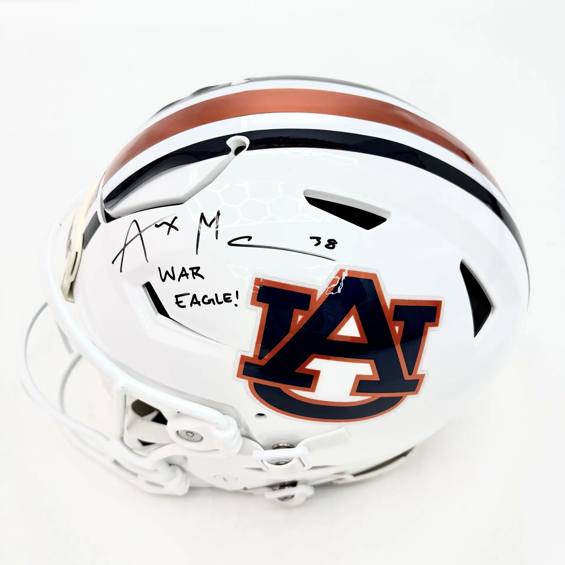 Auburn vs. UGA Game Worn Helmet Used and Signed by Alex McPherson, 1 of 2