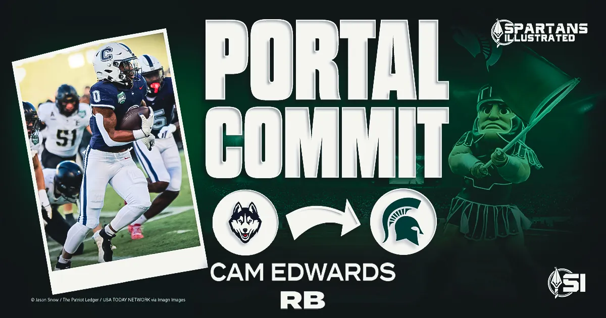 UConn transfer running back Cam Edwards commits to Michigan State article image about Devon Spalding