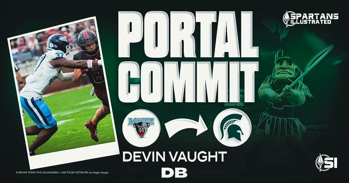 Michigan State gets a transfer portal commitment from Maine DB Devin Vaught article image about Pat Fitzgerald