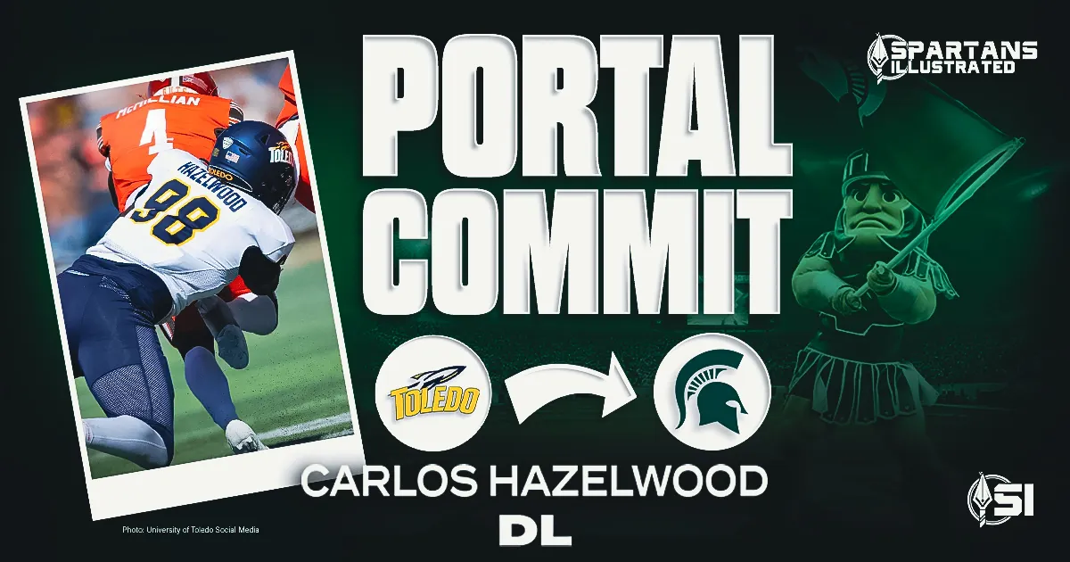 Toledo transfer defensive tackle Carlos Hazelwood commits to Michigan State article image about Pat Fitzgerald