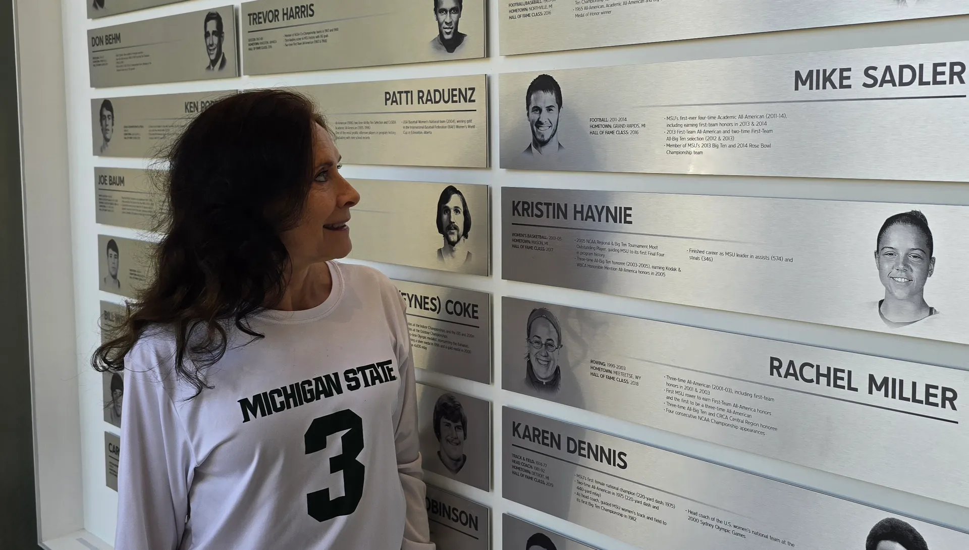 Everywhere Karen Sadler turns at Michigan State, Mike is still there