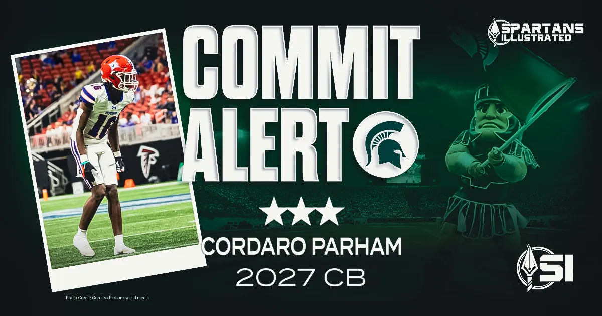 Michigan State's early push for Cordaro Parham pays off as the DB commits to the Spartans