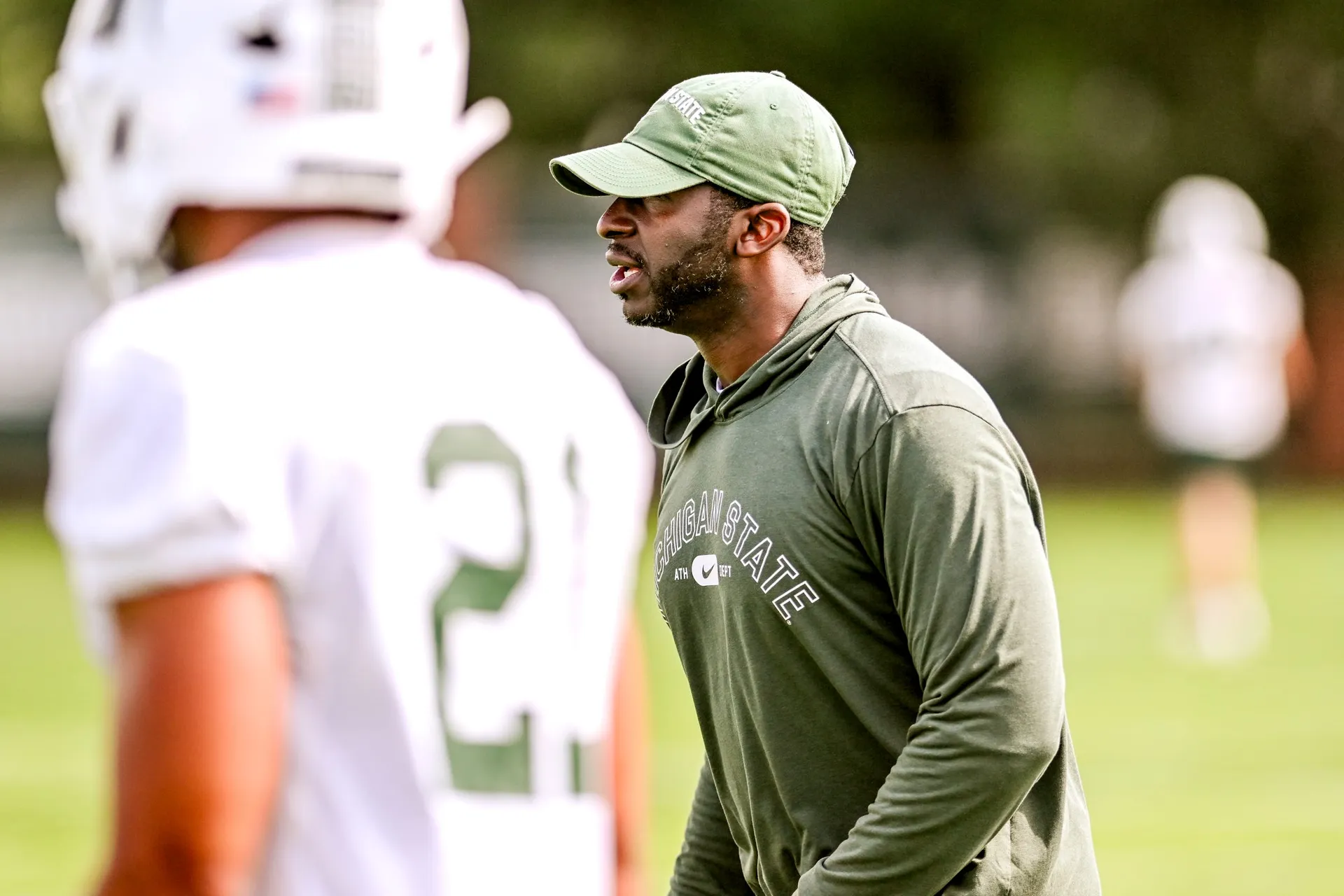 Michigan State secondary coach Blue Adams pleased with the competition in his room article image from Spartans Illustrated