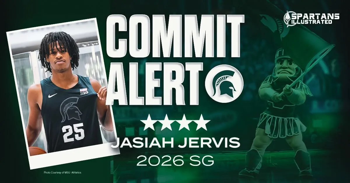 Michigan State men's basketball lands commitment from priority 2026 four-star SG Jasiah Jervis article image about Tom Izzo