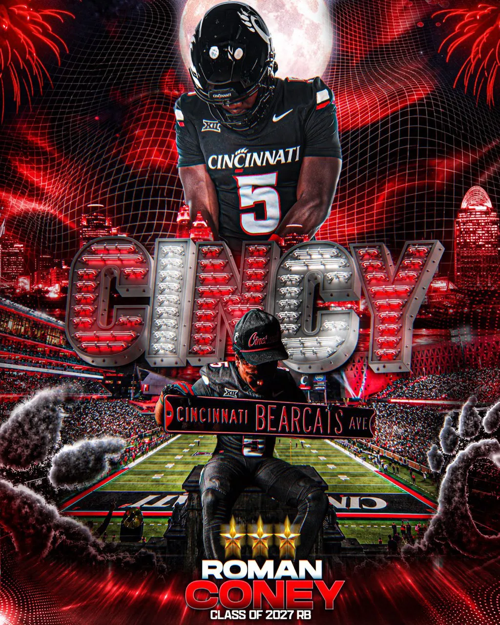 3 star RB Roman Coney commits to UC
